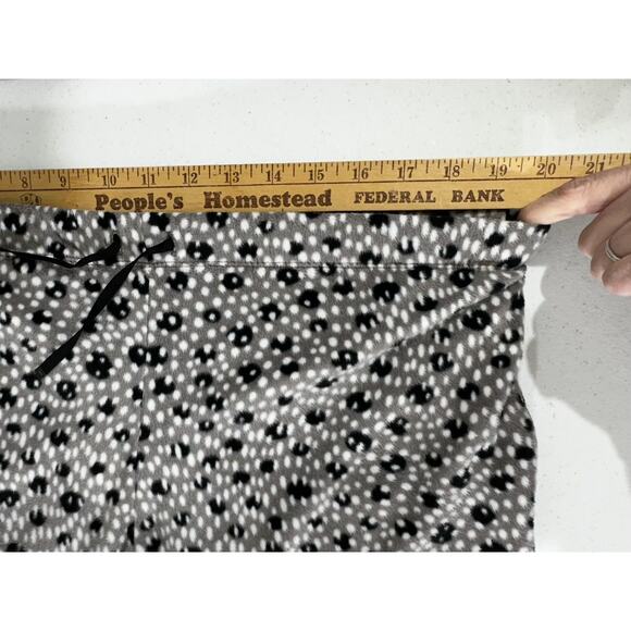 DKNY Womens Leopard Spot Pajama Set Size Small Fleece Drawstring Waist - Picture 12 of 14